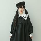Laced Shirtwaist Lolita Dress Black - One Size