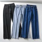 High-waist Side-split Wide-leg Jeans