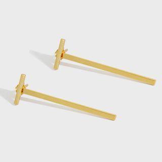 T Shape Sterling Silver Earring
