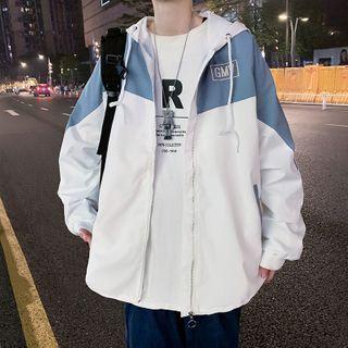 Two Tone Zip Hooded Jacket