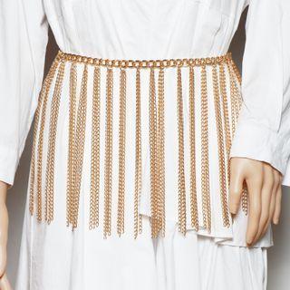 Fringe Chain Belt Gold - One Size