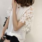 Crochet Lace Short-sleeve T-shirt