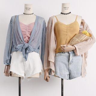Lightweight Open-front Knit Cardigan