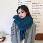 Chunky Knit Scarf Bright Blue - One Size