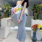 Plain Ruffled Maxi Skirt
