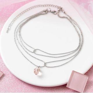 Layered Choker Light Pink - One Size