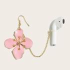 Rhinestone Flower Airpods Retainer Earring 1 Pc - Gold - One Size