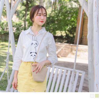 Animals Print 3/4-sleeve Blouse