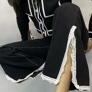 Boot-cut Lace Side-split Pants