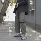 Elastic-waist Gather-cuff Cargo Pants