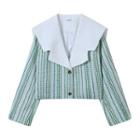 Sailor Collar Striped Single-breasted Jacket