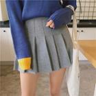 Plain Woolen Pleated Skirt