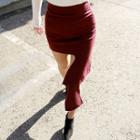 Asymmetric Cutout-hem A-line Skirt