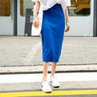 H-line Ribbed Midi Skirt
