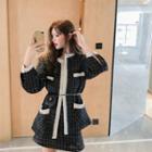 Plaid Tweed Jacket / Mini Plaid Tweed Skirt