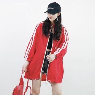 Lettering Zip-up Light Jacket