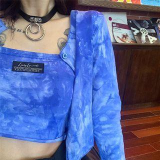 Set: Tie Dye Spaghetti Strap Top + Jacket