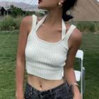 Mock Two Pieces Sleeveless Top