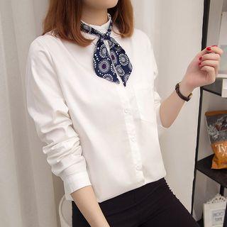 Long-sleeve Bow-neck Shirt