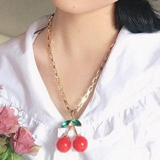 Cherry Pendant Necklace 1945 - 2 Piece - Cherry - One Size