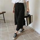 Pleated Polka-dot Maxi Skirt