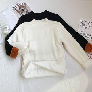 Long-sleeve Fleece Lined Knit Top