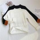 Long-sleeve Fleece Lined Knit Top