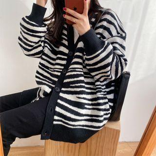 Zebra Print Cardigan Zebra - Black & White - One Size
