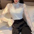 Long-sleeve Padded Lace Top