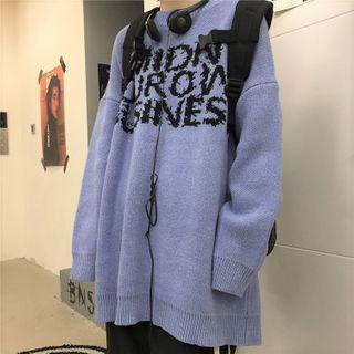 Loose-fit Long-sleeve Lettering Sweater