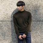 Brushed-fleece Mock-neck T-shirt