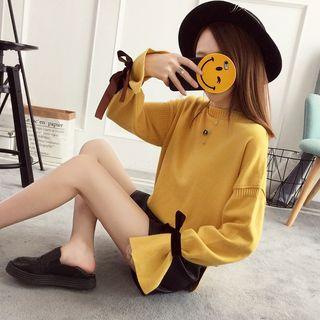 Ribbon Detail Bell-sleeve Sweater