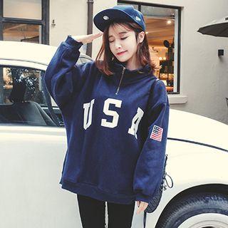 Half Zip Lettering Pullover