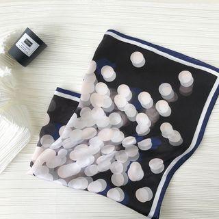Polka Dot Silk Scarf Black - 53x53cm - A2002