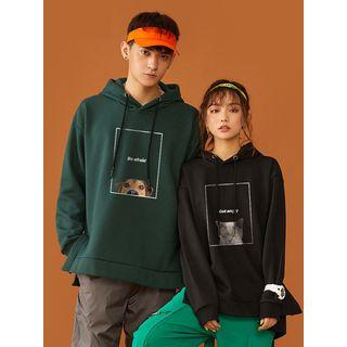 Couple Matching Long-sleeve Hooded Animal Print Top