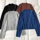 Long-sleeve Round Neck Zipper Sweater