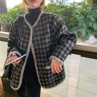 Tweed Button-up Cardigan