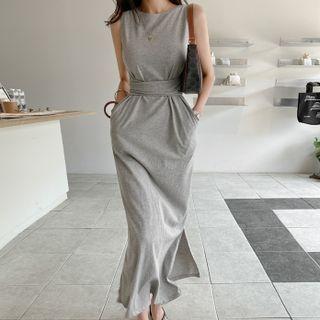Tie-waist Long Tank Dress