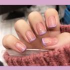 Print Faux Nail Tips Pd-92 - Light Purple - One Size