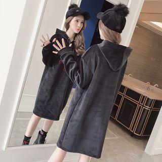 Long-sleeve Hooded Embroidered Dress