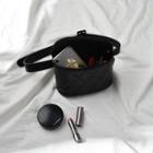 Quilted Faux-leather Belt Bag Black - One Size