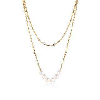 Beaded Layered Necklace S925 Silver - As Shown In Figure - One Size