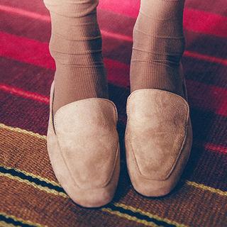 Open-back Faux-suede Loafers