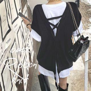 Lace-up Sweater Vest