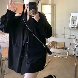 Double Breasted Cold-shoulder Blazer