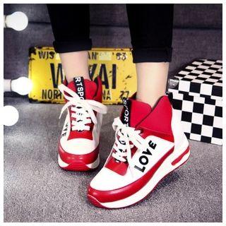 Lettering Hidden Wedge Sneakers
