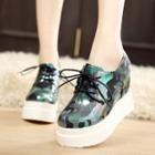 Lace-up Camouflage Platform Sneakers