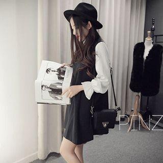 3/4-sleeve Mini Shift Dress
