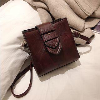 Faux Leather Bucket Bag Wine Red - One Size