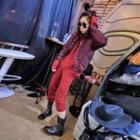 Plain Cropped Down Jacket / Set: Hoodie + Pants